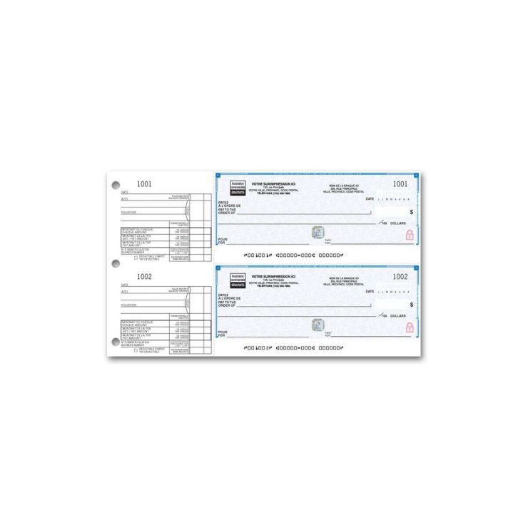 High Security 2-To-A-Page Cheques - 22 Security Features - 1 Part