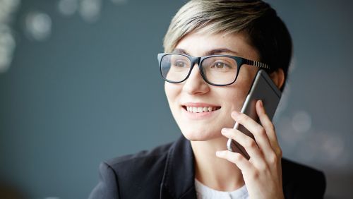 A woman on a cell phone