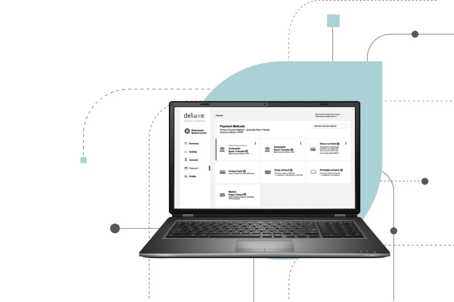 A laptop with financial charts