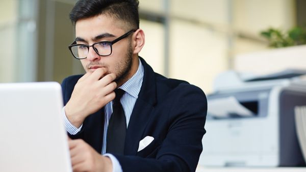 Man working on a computer