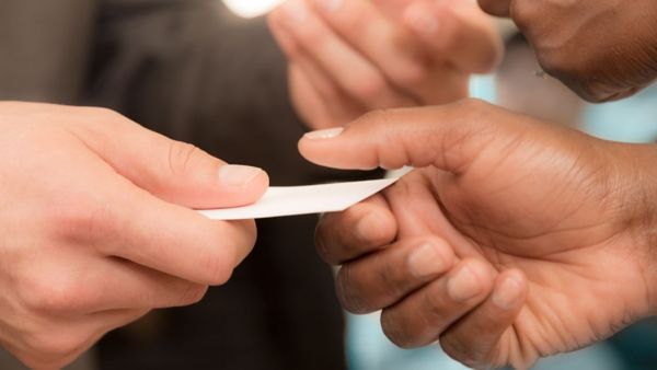 Exchanging business card