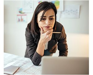 Woman viewing computer screen