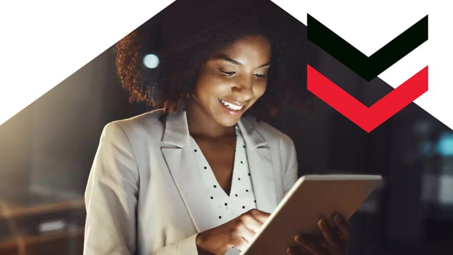 woman on a tablet looking at an ebook for digital insurance payments