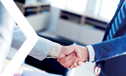 Two people shaking hands