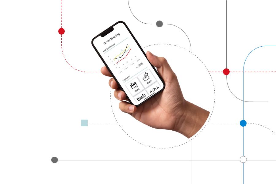 A mobile phone with a finanical app