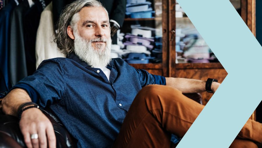 Successful entrepreneur in chair