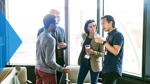 Coworkers chatting