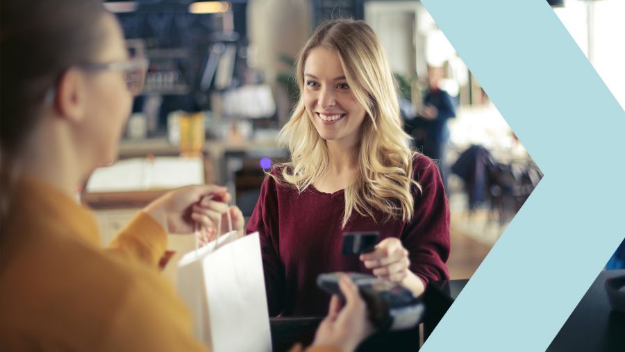 customer paying with card