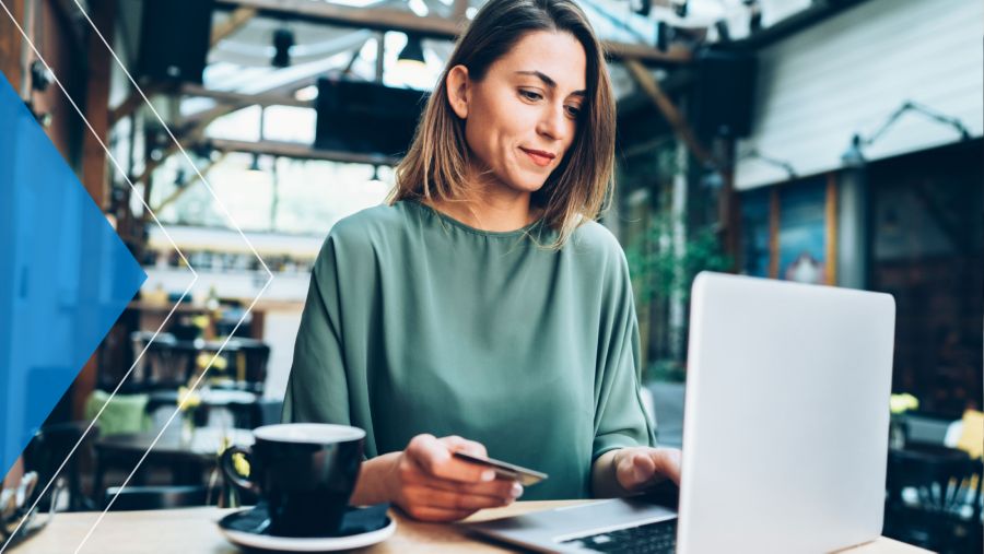 Woman shopping online