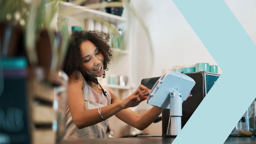 cashier scanning card