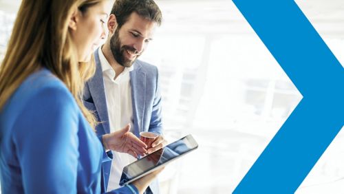 Two bankers discuss branch performance data