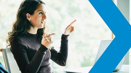 Woman presenting strategy