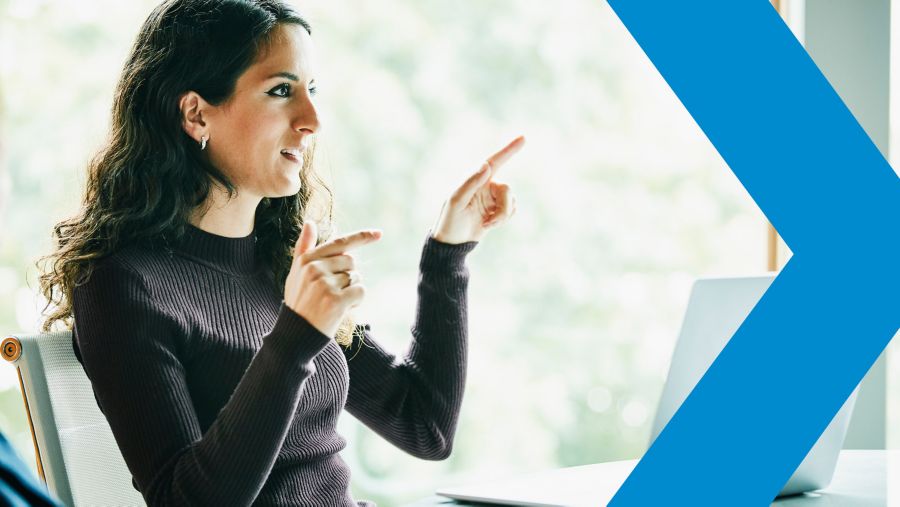 Woman presenting strategy