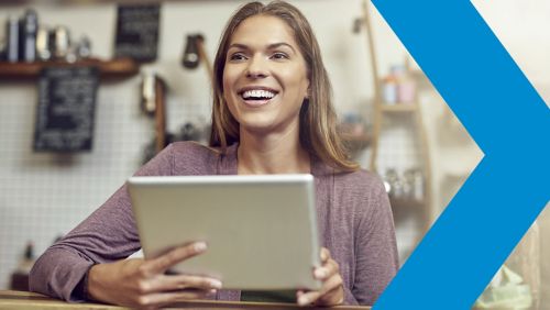 Woman on tablet