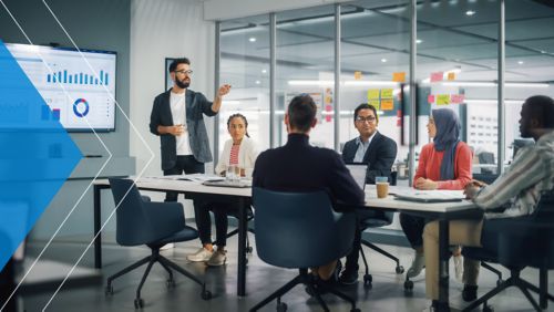 Group of marketers at a meeting.