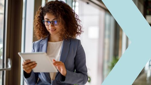 businesswoman using tablet