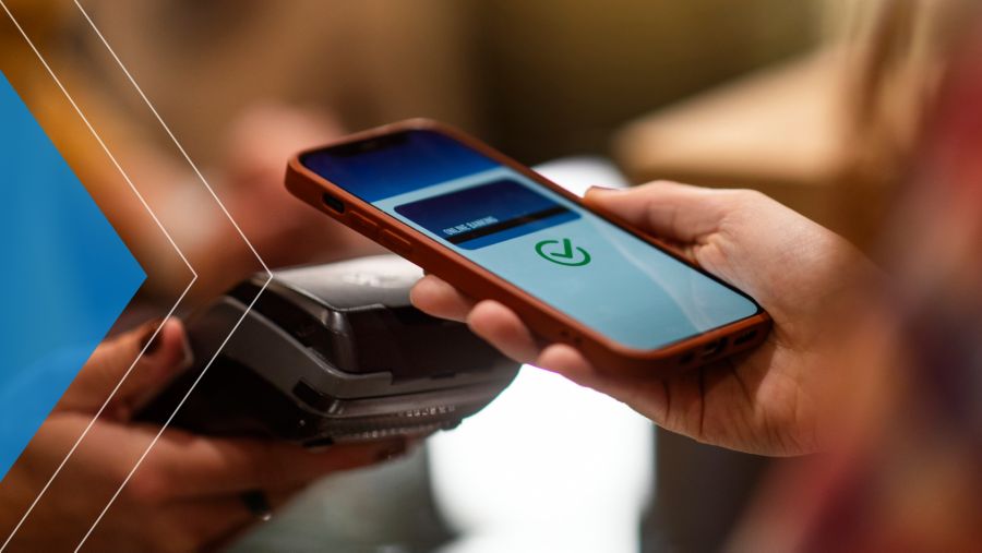 Mobile payment being made using merchant services technology.