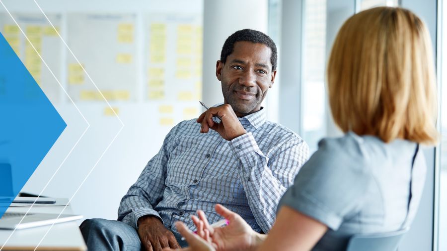 Two bankers having a conversation.