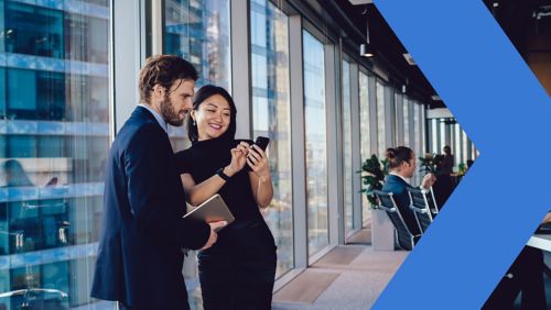 Corporate bankers meeting in office