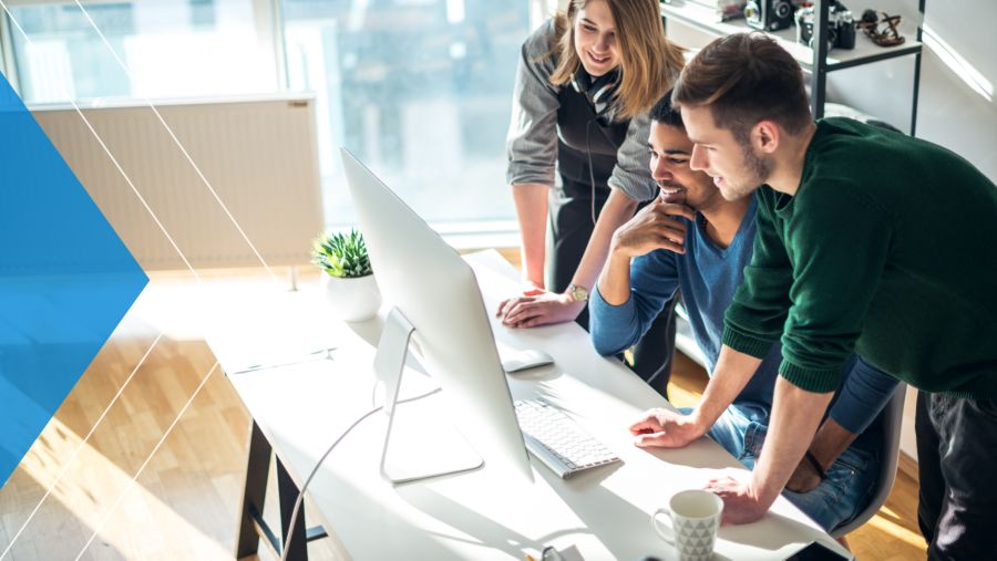 Financial marketers working on a marketing campaign