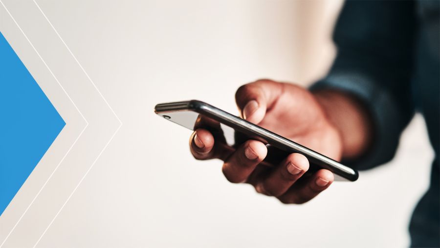 Hand holding a smartphone