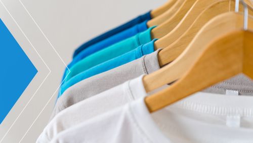 T-shirts on a rack