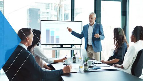 Businessman presenting in a meeting