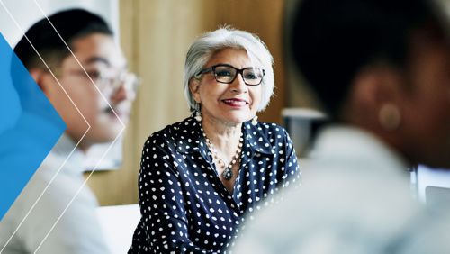 Woman working at her home desk