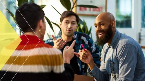 Group of nonprofit employees having a conversation