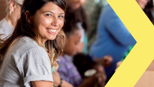 Volunteer smiling