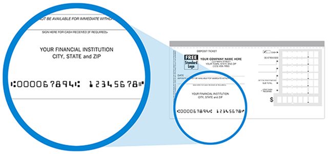 Account Info on deposit slip image