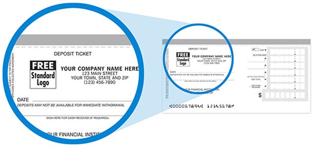 Business Info on deposit slip image