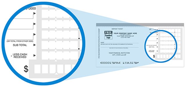 Subtotal line on deposit slip image