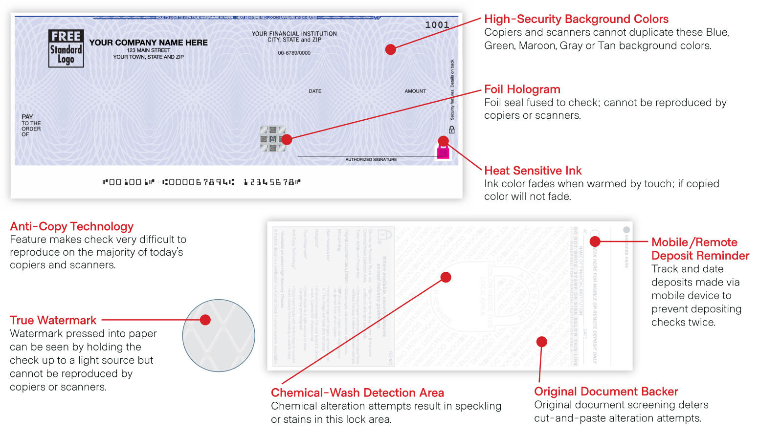 High Security 3 on Page Business Size Checks With End Stubs High Security 3 on Page Business Size Checks With End Stubs
