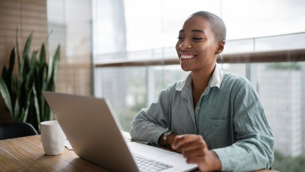 Woman using a laptop