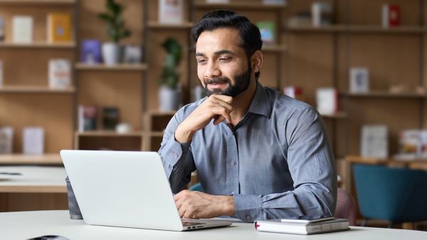 Man looking at laptop