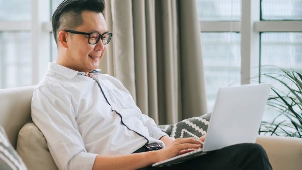 Man working on laptop