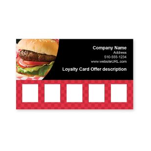 Classic Burgers Loyalty Cards 2x3-1/2 Rectangle - Strawberry Red