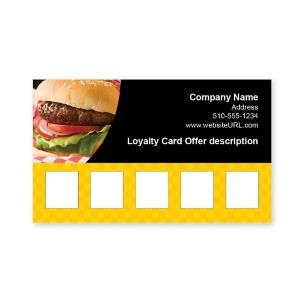 Classic Burgers Loyalty Cards 2x3-1/2 Rectangle - School Bus Yellow