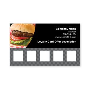 Classic Burgers Loyalty Cards 2x3-1/2 Rectangle - Dove Gray