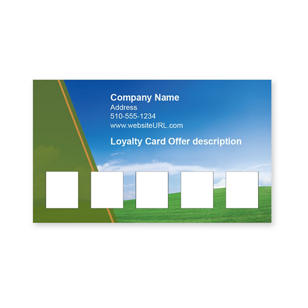 Hills of Green Loyalty Cards 2x3-1/2 Rectangle - Moss Green