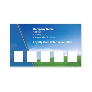 Hills of Green Loyalty Cards 2x3-1/2 Rectangle - Venice Blue