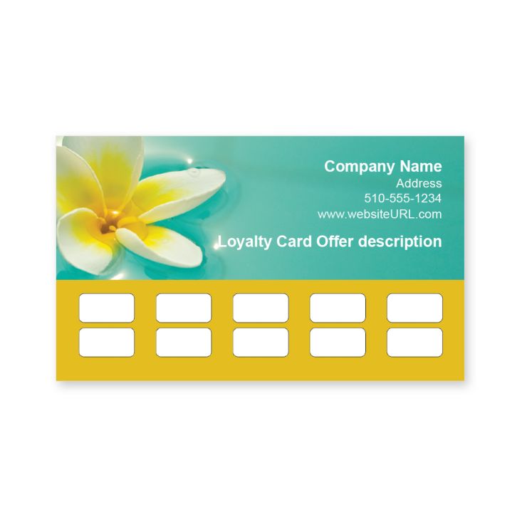 Plumeria Loyalty Cards 2x3-1/2 Rectangle - Grandis Orange