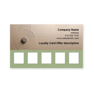 Zen Sand Loyalty Cards 2x3-1/2 Rectangle - Moss Green