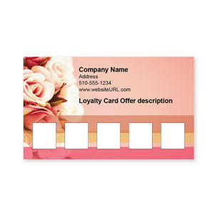 Rose Bloom Loyalty Cards 2x3-1/2 Rectangle - Apricot