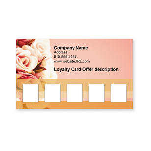 Rose Bloom Loyalty Cards 2x3-1/2 Rectangle - Grandis Orange