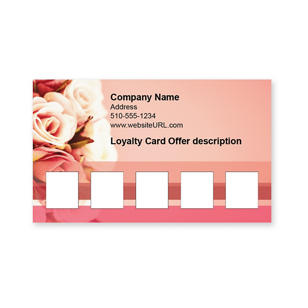 Rose Bloom Loyalty Cards 2x3-1/2 Rectangle - Hibiscus