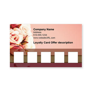 Rose Bloom Loyalty Cards 2x3-1/2 Rectangle - Merlot Red