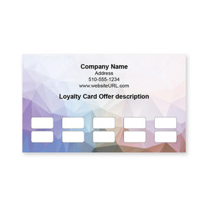 Crystal Color Loyalty Cards 2x3-1/2 Rectangle - Periwinkle Gray