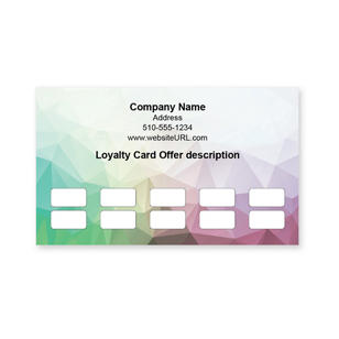 Crystal Color Loyalty Cards 2x3-1/2 Rectangle - Tropical Teal